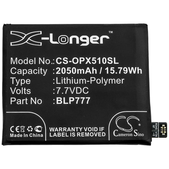 2050mAh BLP777 Battery for OPPO Realme X50 Pro 5G RMX2072