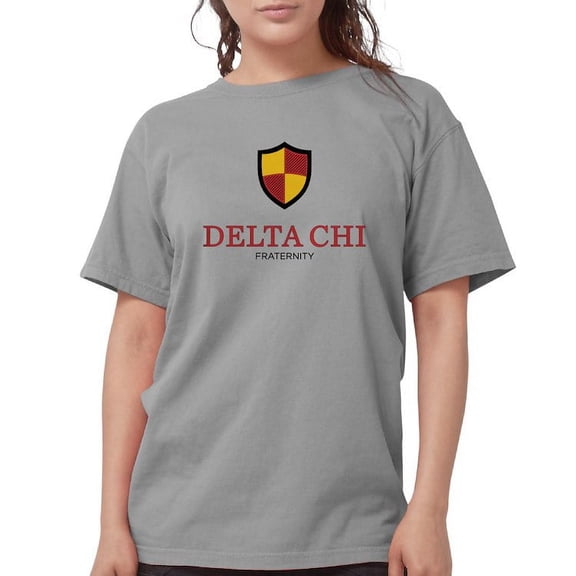 CafePress - Delta Chi Vertical Color Logo T Shirt - Womens Comfort Colors® Shirt