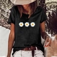 thumbnail image 2 of DPTALR Woman Causal Daisy Round Neck Printing Blouse Short Sleeve T-Shirt Summer Tops, 2 of 5