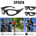 thumbnail image 4 of 3-Pack Motorcycle Riding Glasses for Adults Tween - 100% UV Windproof/Dustproof Goggles with Foam Cushion for Cycling, Biking, Outdoor Sports(Clear Lens), 4 of 6