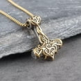thumbnail image 3 of K-KED Stainless Steel Mjolnir Thor Hammer Pendant Necklace Nordic Viking Jewelry-Gold, 3 of 6