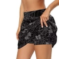 thumbnail image 2 of Yuyamidu Spider Web High Waist Golf Skorts for Women, Tummy Control Stretchy Breathable Fabric, Built-in Shorts, Side Pocket Design, Suitable for Tennis, Halloween, Casual Daily Wear, 2 of 8