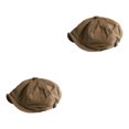 thumbnail image 3 of Sonducket Colección de gorras Newsboy Accesorios cómodos y de moda para hombres modernos Gorro plano Gorra marrón L（58-60cm） marrón Largo (58-60 cm) 2Conjunto, 3 of 6