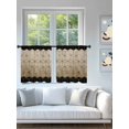 thumbnail image 4 of Sheer Curtains 54 Inch Length 2 Panels Set for Kitchen, Brown Geometric Semi Sheer Curtains for Windows, Modern Abstract Art Ombre Voile Window Treatments Rod Pocket Curtain, 4 of 7