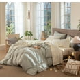 thumbnail image 5 of MooMee 100% Washed Cotton Sheet Set Cal-King Linen Like Textured Breathable Durable Soft Comfy 4pcs (Cream White), 5 of 6