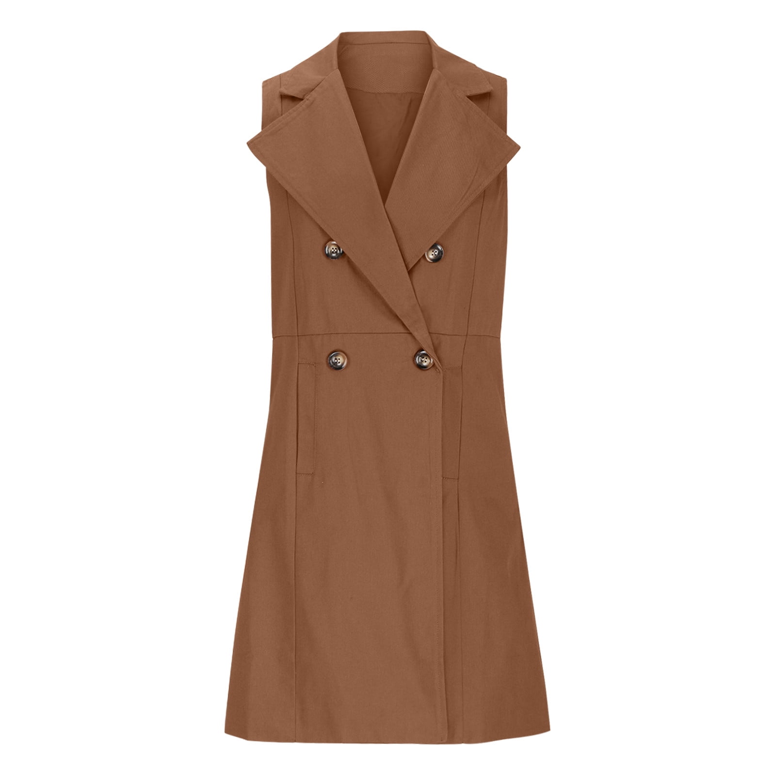 cooki Long Vest for Women Sleeveless Women'S Quilted Lightweight 並行輸入品 Idoravan Long Vest for Women Sleeveless,Fashion Women Pocket Suit