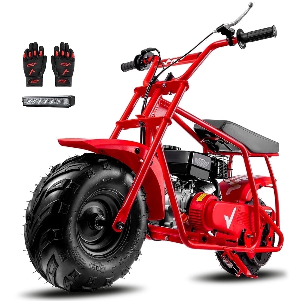 FRP Enhanced Package GMB100 Gas Powered Mini Dirt Bike 99CC for Teens and Adults, 28MPH off Road Motorcycle, Weight Support up to 220 lbs - Red