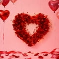 thumbnail image 2 of SLYNSHome Valentine Wreaths for Front Door Decor Red Foil Tinsel Heart Shaped Wreaths Heart Garland for Wedding Party Window Mantel Decoration, 2 of 6