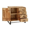 thumbnail image 5 of DecMode 35" x 35" Brown Mango Wood 4 Drawers 1 Shelf and 1 Door Geometric Cabinet with Wood Inlay, 1-Piece, 5 of 10