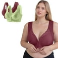 thumbnail image 5 of Fengactive 2PC Front Closure Bras for Women No Underwire Push Up Bras Plus Size Full Coverage Comfortable Lace Bra, 5 of 9