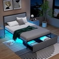 thumbnail image 2 of Gymax Full Size Bed Frame w/ 2 Storage Drawers LED Lights Slats Support Modern, 2 of 10