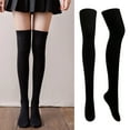 thumbnail image 2 of 1 Pair Women Socks Over Knee Thigh Socks Knee-High Warm Stocking Women Boot Sock Leg Warmer High Socks for Daily Wear, 2 of 7
