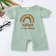 thumbnail image 2 of Baby Romper Letter Rainbow Print Crew Neck Short Sleeves Breathable with Bottom Snaps Jumpsuit, 2 of 7