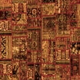 thumbnail image 1 of Ahgly Company Indoor Square Patchwork Orange Transitional Area Rugs, 5' Square, 1 of 4