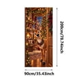 thumbnail image 3 of Christmas Front Door Cover with Elastic Edges, Festive Holiday Door Decorations for Front Door, Xmas Party Home Indoor Outdoor Decor, 3 of 4