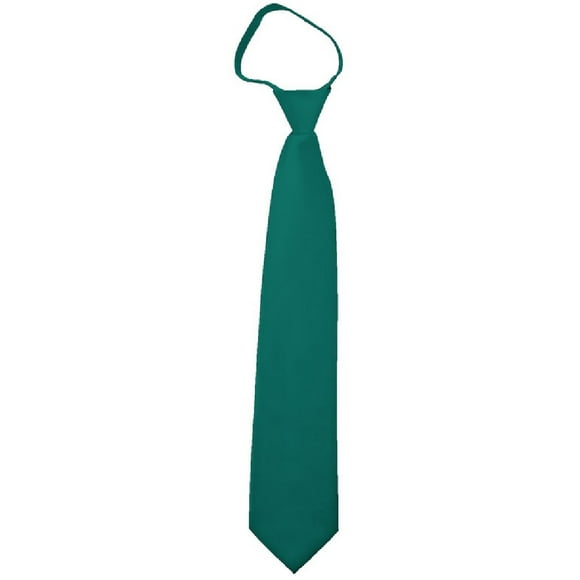 NYFASHION101 Cravate à Glissière Formelle de Couleur Unie pour Hommes, Vert Sarcelle, 20"