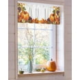 thumbnail image 4 of Valances for Windows Fall Orange Rod Pocket Cafe Window Treatments Valance Curtains for Kitchen Bathroom Laundry Basement Windows 60"x18", 4 of 6