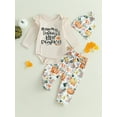 thumbnail image 3 of My First Halloween Baby Girl Outfits Newborn Infant Cutest Pumpkin Romper Onesie Pants Hat Fall Halloween Clothes Set, 3 of 9