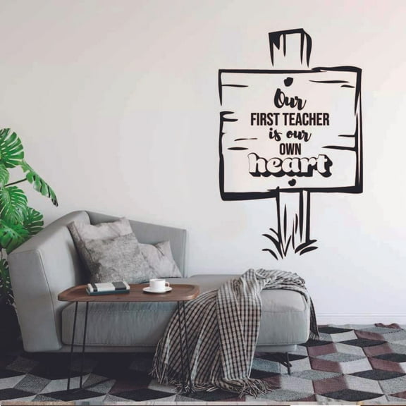 Our First Teacher Indian Indians Native American Quote Tribe Quotes Wall Sticker Art Decal for Girls Boys Room Bedroom Garage House Fun Home Decor Stickers Wall Art Vinyl Decoration Size (10x8 inch)