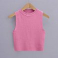 thumbnail image 3 of Mrat Athletic Tank Tops for Women Knit Tank Tops for Women Crewneck Sleeveless Stretchy Athletic Tops Pullover Casual Trendy Sweater Vests Blouses Tops S-418 Pink-a S, 3 of 7