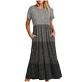 thumbnail image 1 of Dresses for Women Womens Round Neck Short Sleeve Printed Dress, 1 of 1