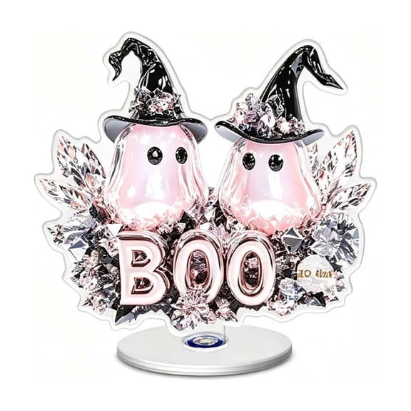 2026 Halloween Outdoor Decorations Halloween Rotating Acrylic Standee 4 Styles 2D Decorative Tabletop Sign Spinning Pumpkin And Ghost Centerpiece Ornament For Home Desk Bedroom Party Decor
