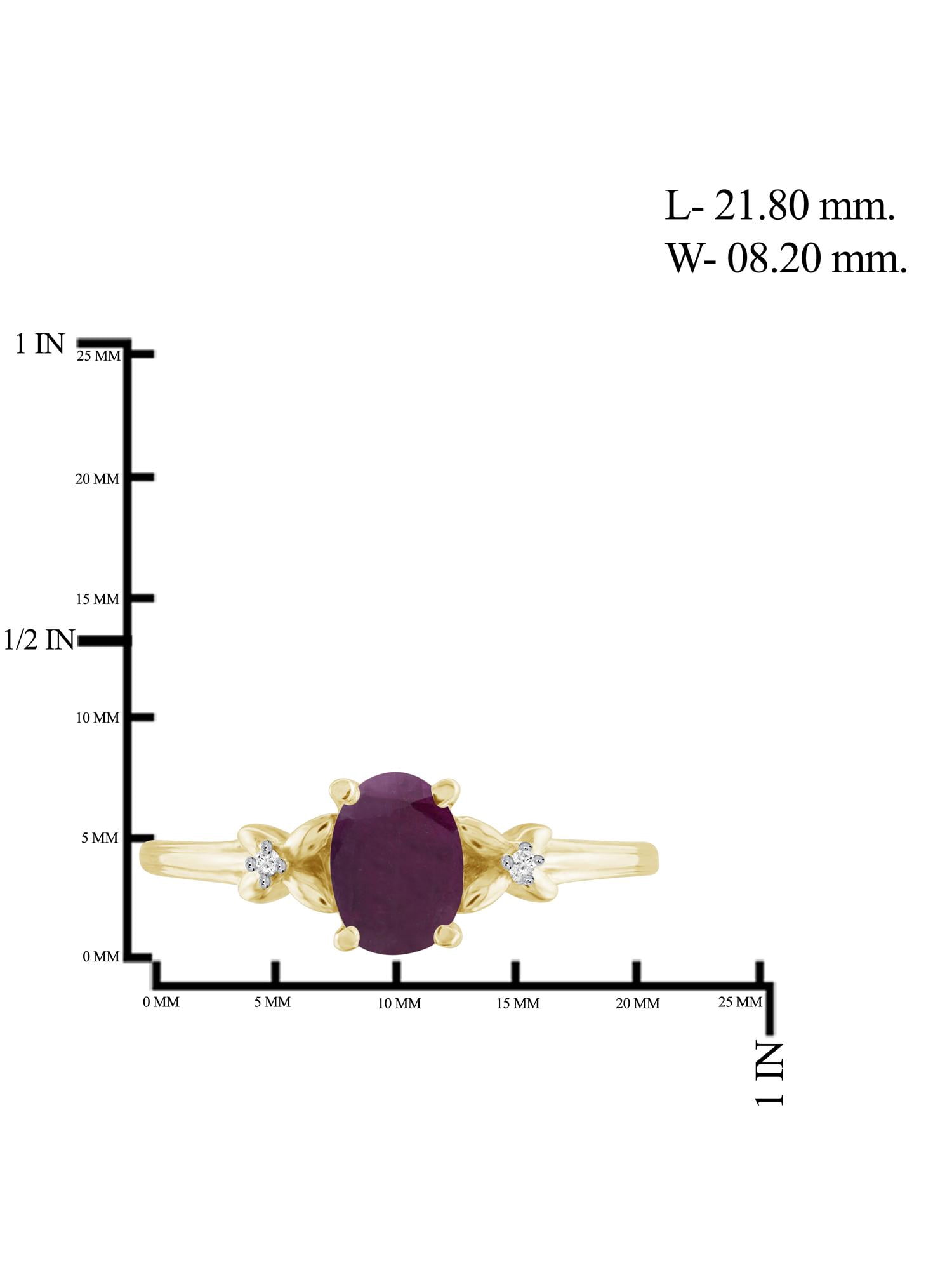 JewelersClub Ruby Ring Birthstone Jewelry – 0.75 Carat Ruby 14K Gold Plated Silver Ring Jewelry with White Diamond Accent – Gemstone Rings with Hypoallergenic 14K Gold Plated Silver Band