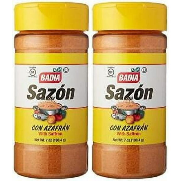 2 Pack Badia Sazon with Saffron for Paella 7 oz (con Azafran) Gluten Free