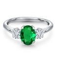 thumbnail image 3 of Gem Stone King 925 Sterling Silver Ring Nano Emerald Moissanite (1.21 Cttw), 3 of 7