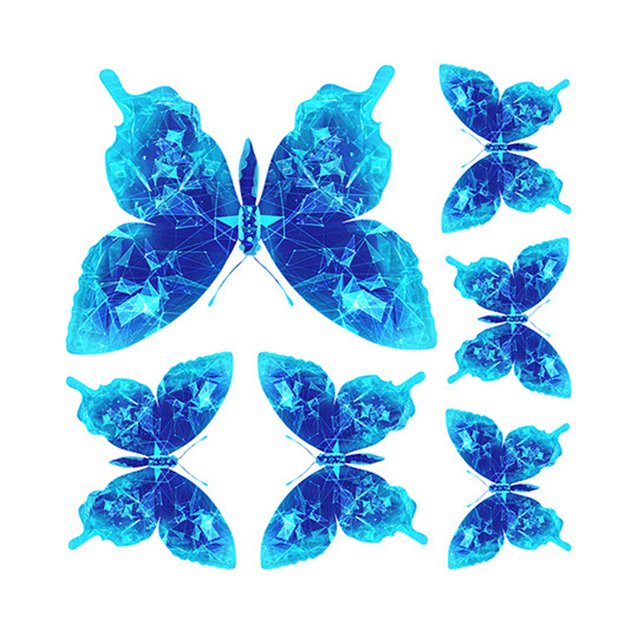 Adhesivo de pared adhesivo luminoso para pared mariposa azul decoración de pared del dormitorio y salón