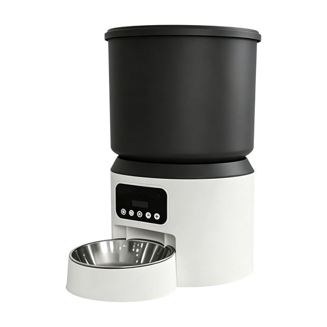 Lksixu Pet Supplies Smart Pet Feeder For Dogs Cats Automatic Food Dispenser With Timer Part Control Remote Feeding Via Stainless Steel Bowl 4L Capacity Dry Food for Small Dogs and Cats