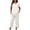 White, variant on QIYAGBSA 2 Piece Sets for Women Round Neck Top and Capri Pants with Pockets Relaxed Fit Summer Casual Lounge Wear (Red L)