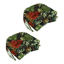 16-inch Outdoor Spun Polyester U-shaped Tufted Chair Cushions (Set of 4)