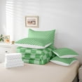 thumbnail image 4 of Erosebridal Green Checkered Bedding Sets King Size, Farmhouse Gingham Comforter Sets with Sheets, Vintage Room decor, 7pcs, 4 of 5