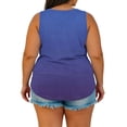 thumbnail image 5 of Plus Size Shirts for Women V Neck Sleeveless Tank Top Gradient Color Print Casual Summer Loose Fit Fashion Blouse Everyday Wear, 5 of 7