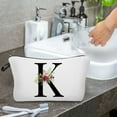 thumbnail image 6 of Alphabet Initial Cosmetic Bag, Travel and Daily Makeup Organizer, Durable Fabric, Personalized Gift for Women, Mom, Bridesmaid, Large Capacity for Lipstick, Keys, Toiletries, Stylish Storage, 6 of 6