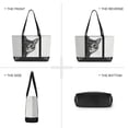 thumbnail image 6 of FORMRS Canvas Laptop Tote Bag for Women with 15.6" Computer Compartments Shoulder Handbag, Black Cute Cat, 6 of 7