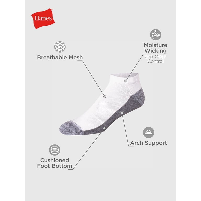 Hanes Men's X-Temp Low Cut Socks 12-Pack, Cushioned Arch photo 3