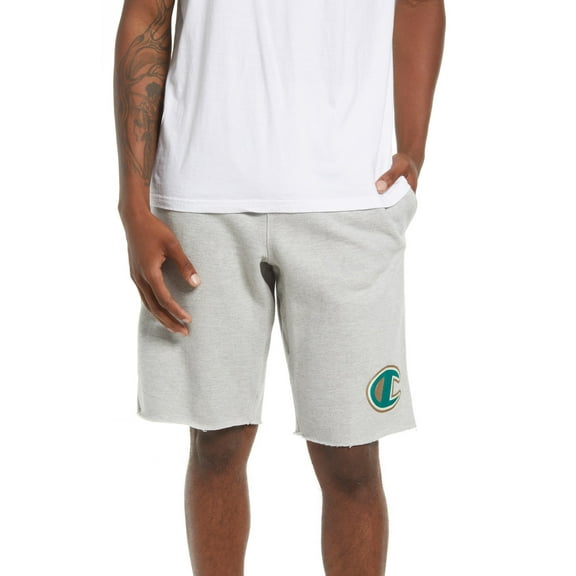 Champion Men's Reverse Weave Cut-Off Shorts, Logo Applique 10" Oxford Grey- Small