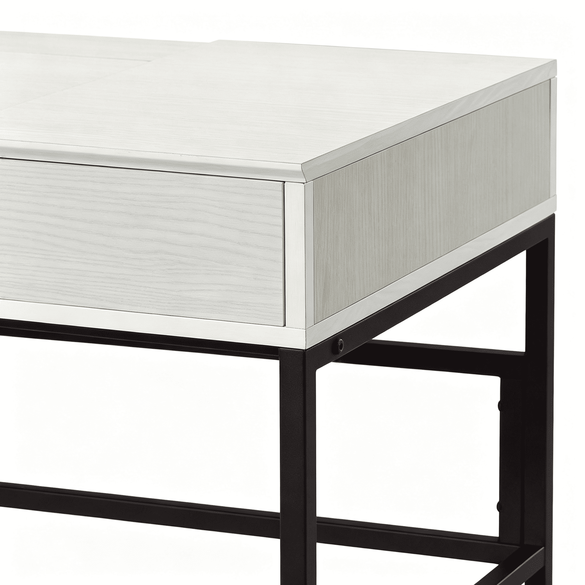 Writing Desk with Built-In USB Port and Storage Drawer, 42 in Home Office Desk with Side Metal Glides, Industrial Style Computer Desk for Office and Study