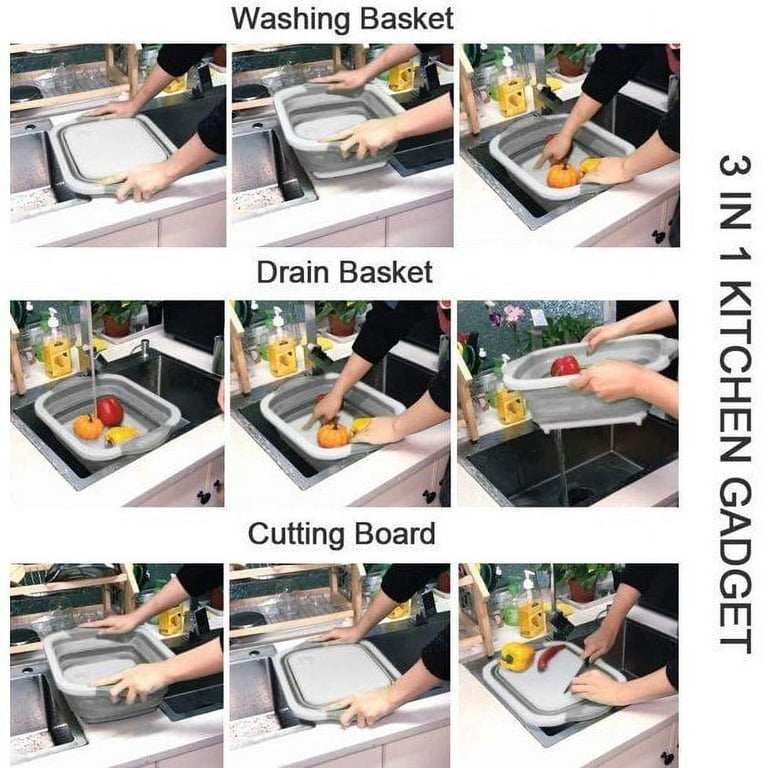 3-in-1 Multi-purpose Cutting Board Kitchen Chopping Expandable Sink Hack