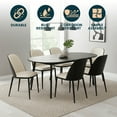 thumbnail image 2 of LeisureMod Tule Modern Dining Side Chair with PU Leather Powder-Coated Steel Frame for Kitchen and Dining Room Set of 2, Black/White, 2 of 11