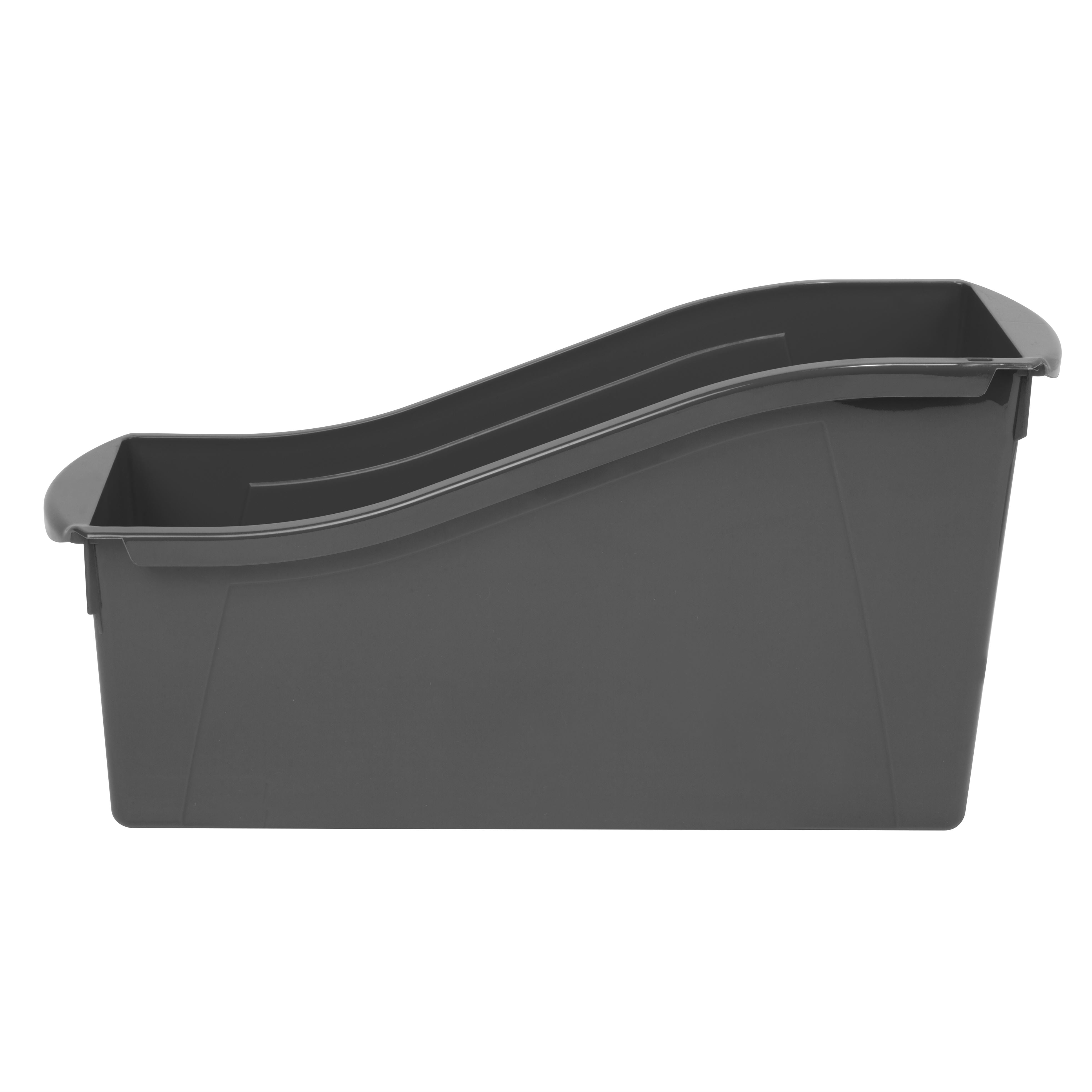 Pen+Gear Plastic Desktop Book Organizer Bin, Black, 6-Pack