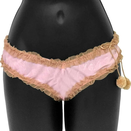 Necessary Objects Cherry Pie Sweet and Low Tanga Panty, Small, Pink