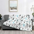 thumbnail image 2 of Fotbe Winter Art Blue and Black Moose Manta de Franela con Estampado, Manta Ultrasuave para Cama, Sofá, Auto, Hipoalergénica y Antibolitas-50"x40", 2 of 6