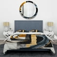 thumbnail image 3 of Designart "Glamorous Gold and Black Artistry II" Abstract Spirals Bedding Covert Set - Transitional Black Abstract Bed Set With 2 Shams, 3 of 6