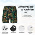 thumbnail image 3 of Yiaed Hawaiian Tribal Mask Print Mens Swim Trunks Bathing Suit Compression Liner Beach Swim Shorts Swimwear Quick Dry Zipper Pocket No-Chafing Board Short-Medium, 3 of 6
