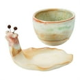 thumbnail image 4 of Creative Co-Op Decorative Stoneware Snail Planter with Reactive Glaze, Brown, 4 of 6