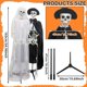thumbnail image 3 of Pareja de esqueletos góticos Wocst de 165 cm para decoración de Halloween, 3 of 8