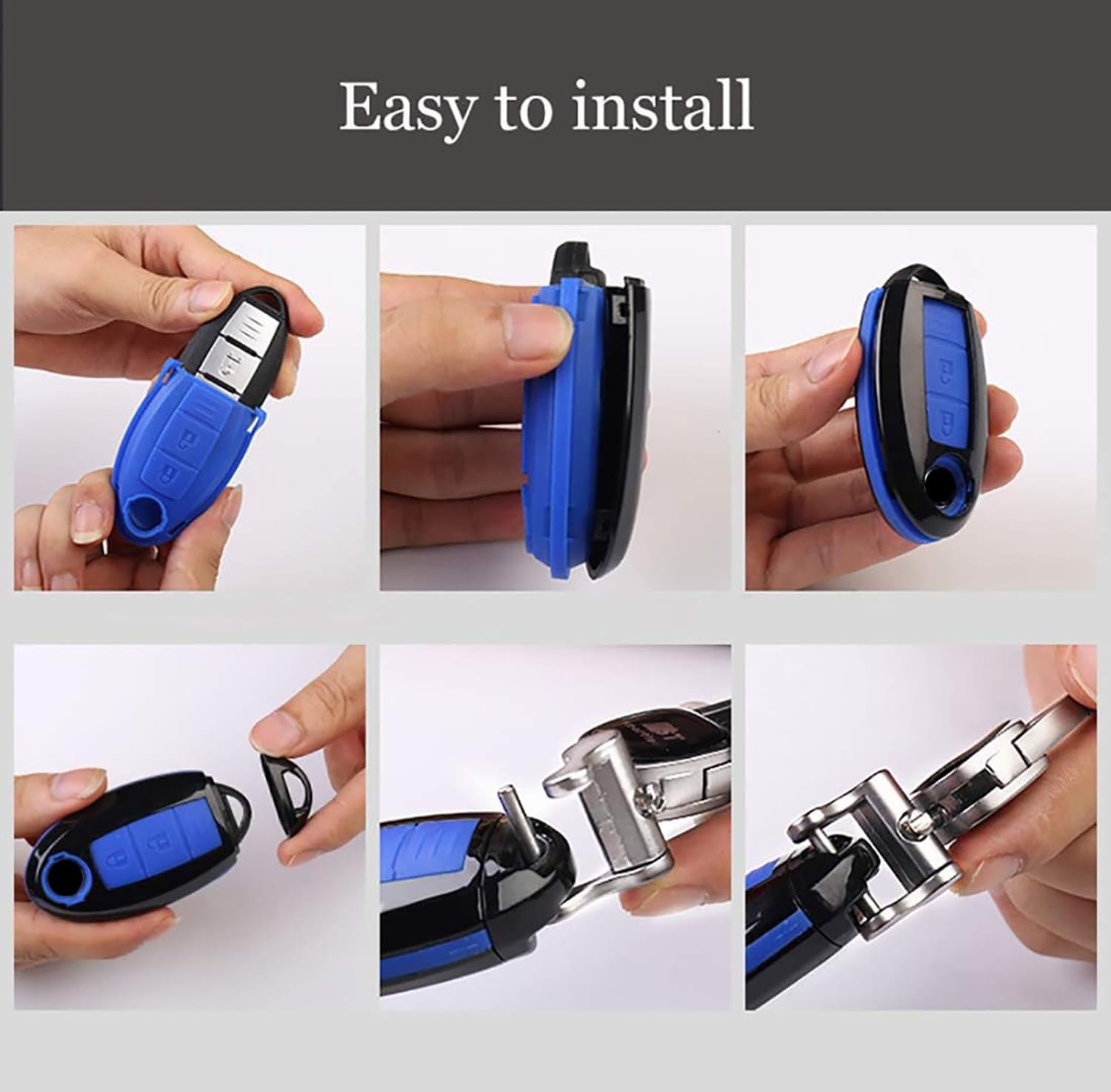 5 Buttons Key Holder Fit for Nissan Smart Remote Key Fob Cover Case Fit for Infiniti ompatible with Nissan Altima Maxima Murano Pathfinder Rogue Armada /Fit for Infiniti EX35, FX35, FX37, FX50, G25,